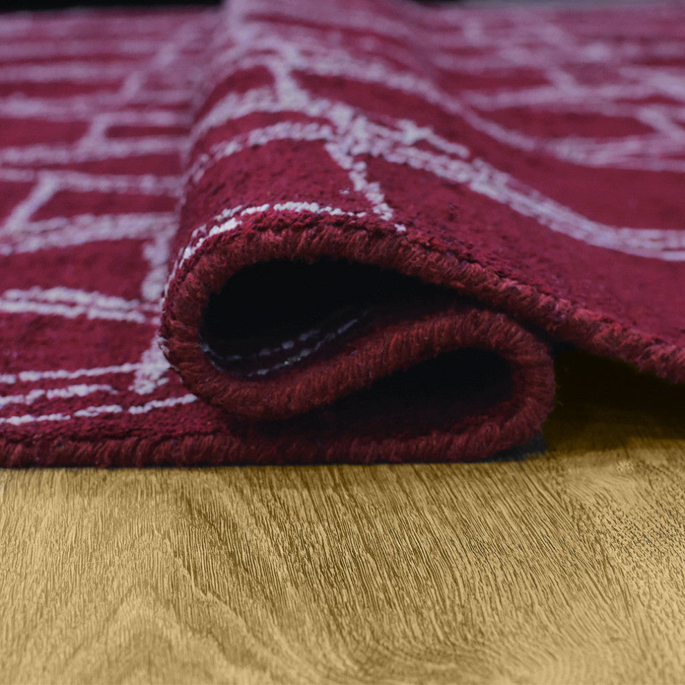 HAND KNOTTED LOOM SILK ECO-FRIENDLY RUGS-8'x10',Rectangle,Red Beige,Contemporary