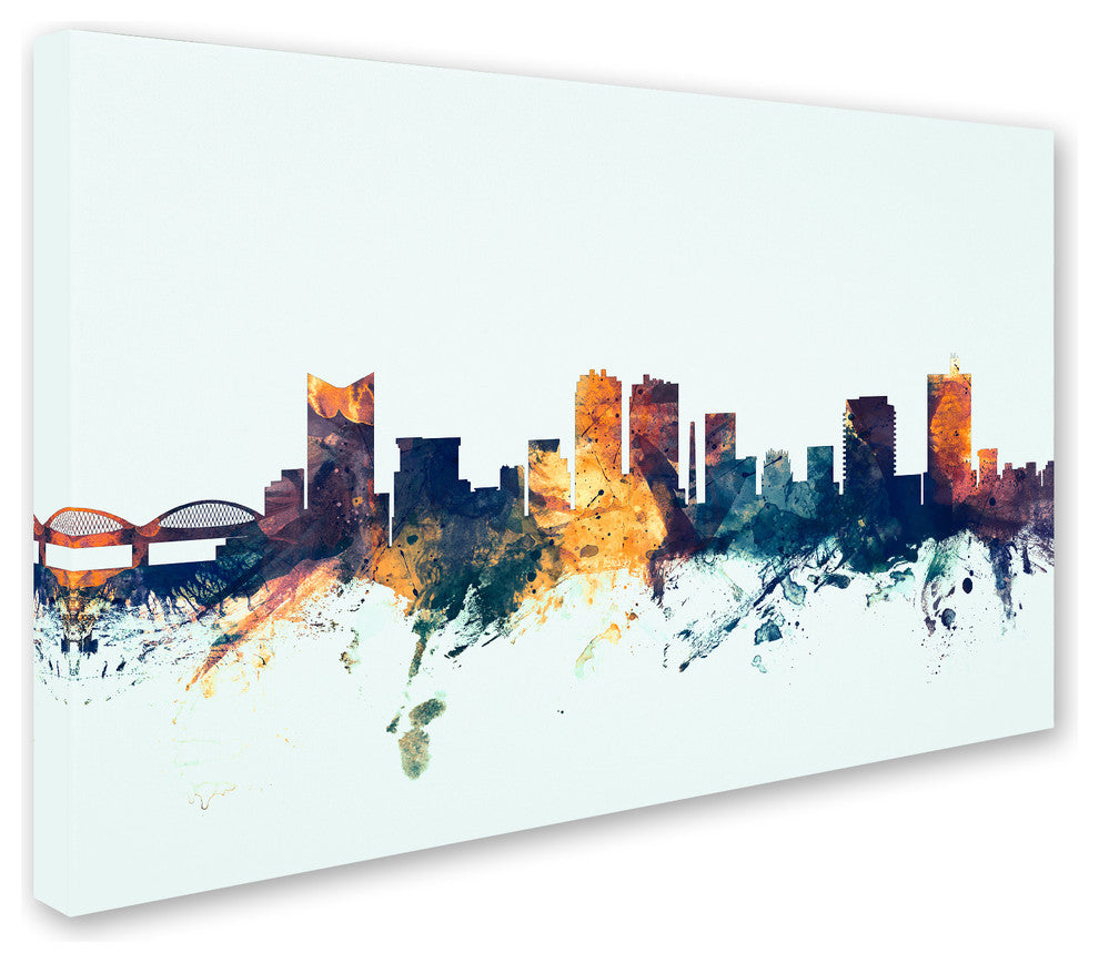 Michael Tompsett ''Fort Worth Texas Skyline Blue'' Canvas Art, 12x19