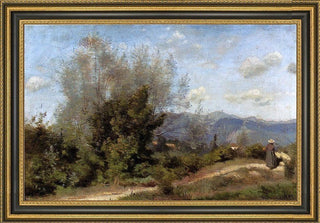 Jean-Baptiste-Camille Corot in The Vicinity of Geneva Framed Canvas, 16"x24"