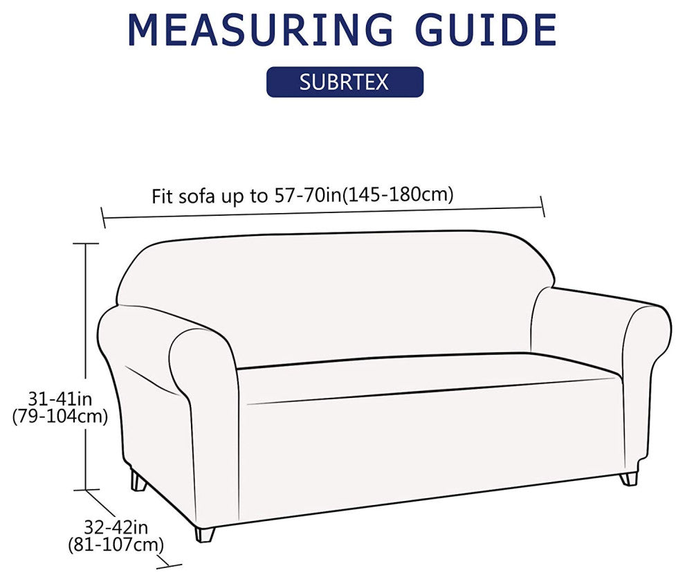 Subrtex 1-Piece Jacquard Stretch Armchair Loveseat Sofa slipcover, Chocolate, Lo