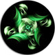 Rotation Of Small World Green In Black, Floral Disc Metal Wall Art, 23"