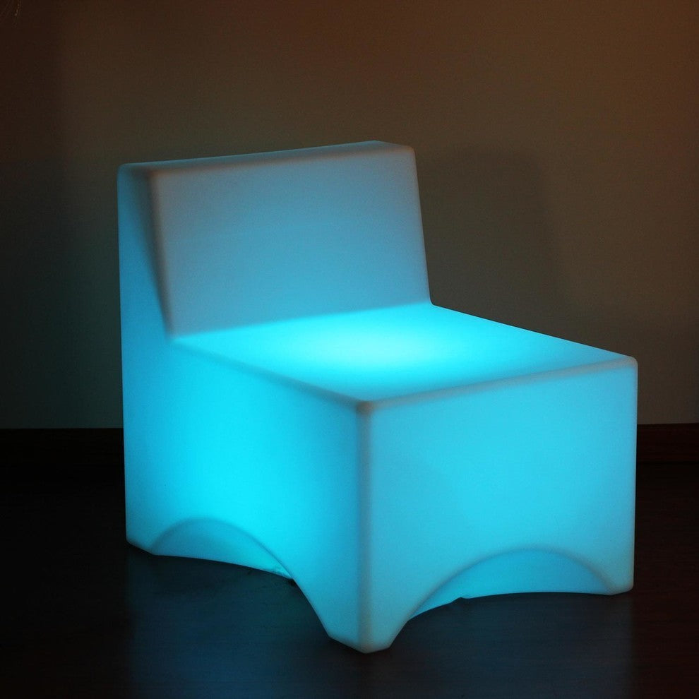 LED Color Changing Patio Lounge Chairs With Remote, Set of 2