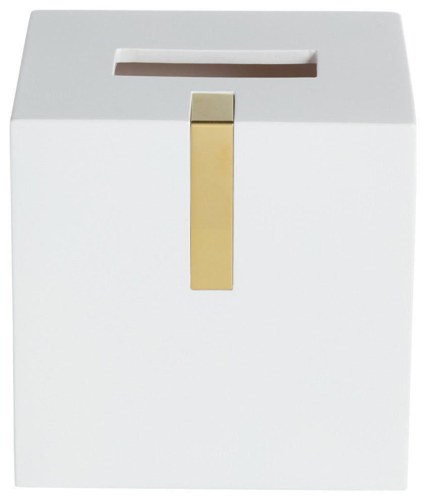 Houston Street White/Brass Tissue Cover