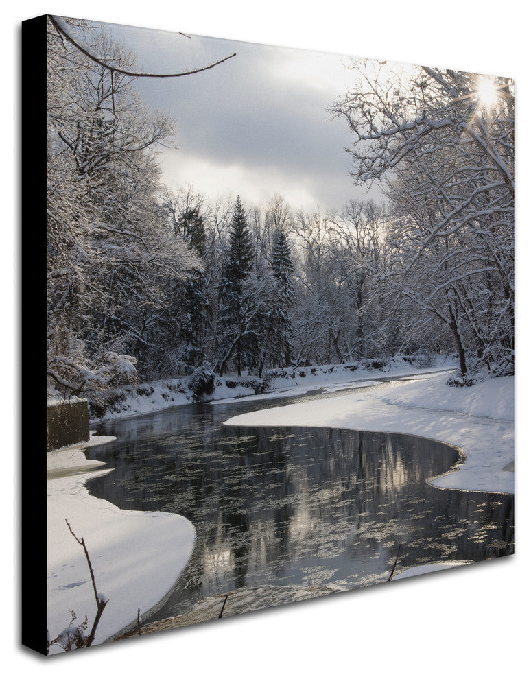 'Fresh Snowfall on the River' Canvas Art by Kurt Shaffer