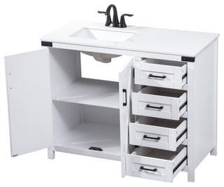 Home Living 19" Farmhouse White-Light Bathroom Vanity