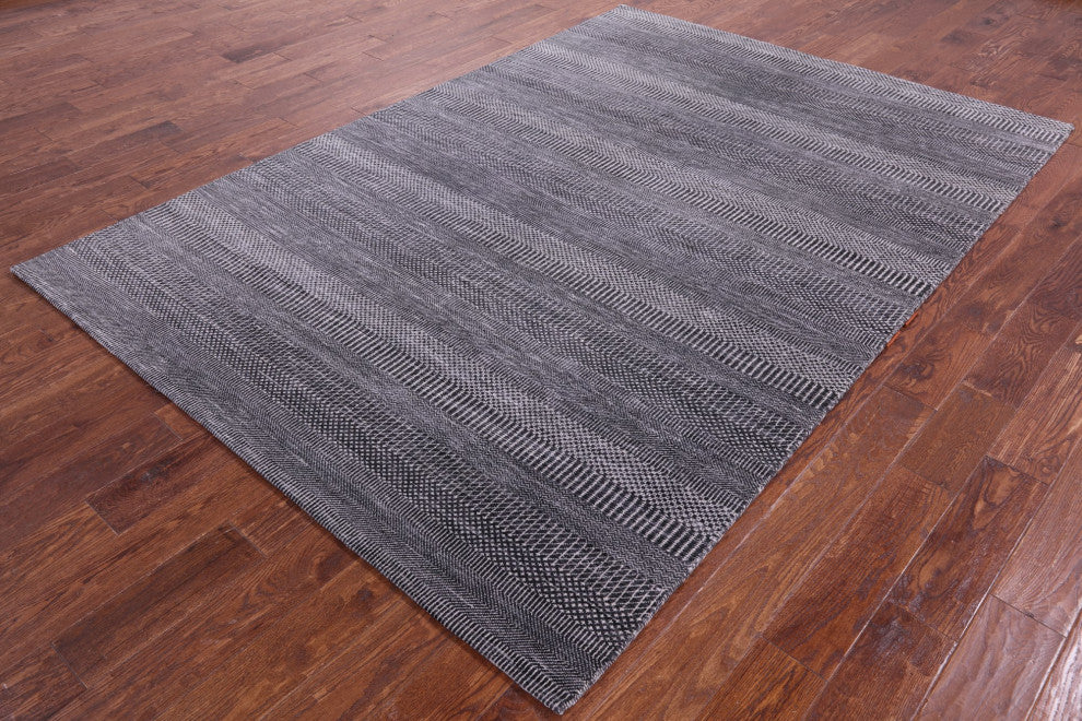 Savannah Grass Handmade Wool and Silk Rug 6' 2" X 8' 11" Q11935