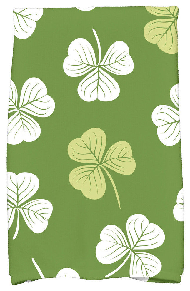 Lucky, Holiday Floral Print Kitchen Towel, Green