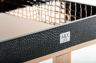 AandX Padua Modern Small Champagne and Rosegold End Table