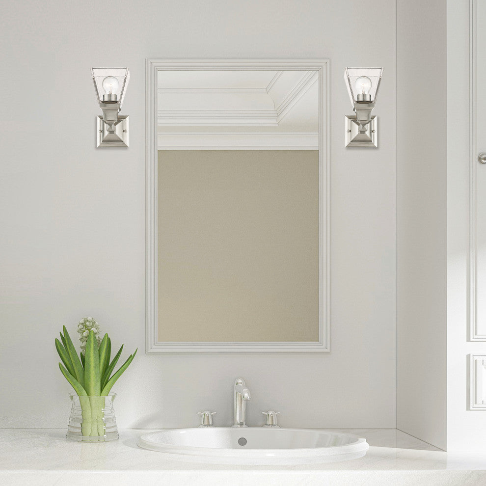 Livex Lighting Mission 1 Light Brushed Nickel Single Sconce