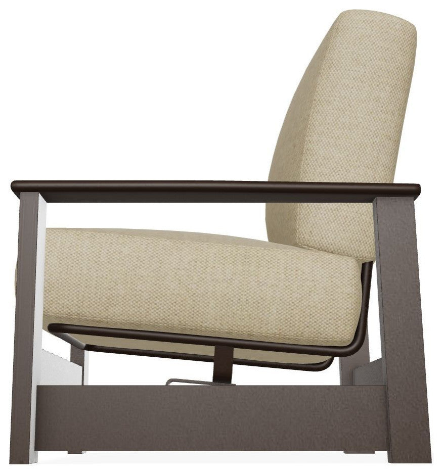 Leeward Deep Seat Outdoor Armchair with Hidden Motion, Blend Sand Pat/Kona