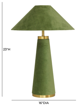 Graham Velvet Table Lamp, Moss Green