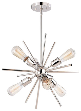 Vaxcel Estelle 6-Light Pendant, Polished Nickel