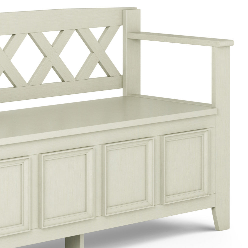 Amherst Entryway Storage Bench, Antique White