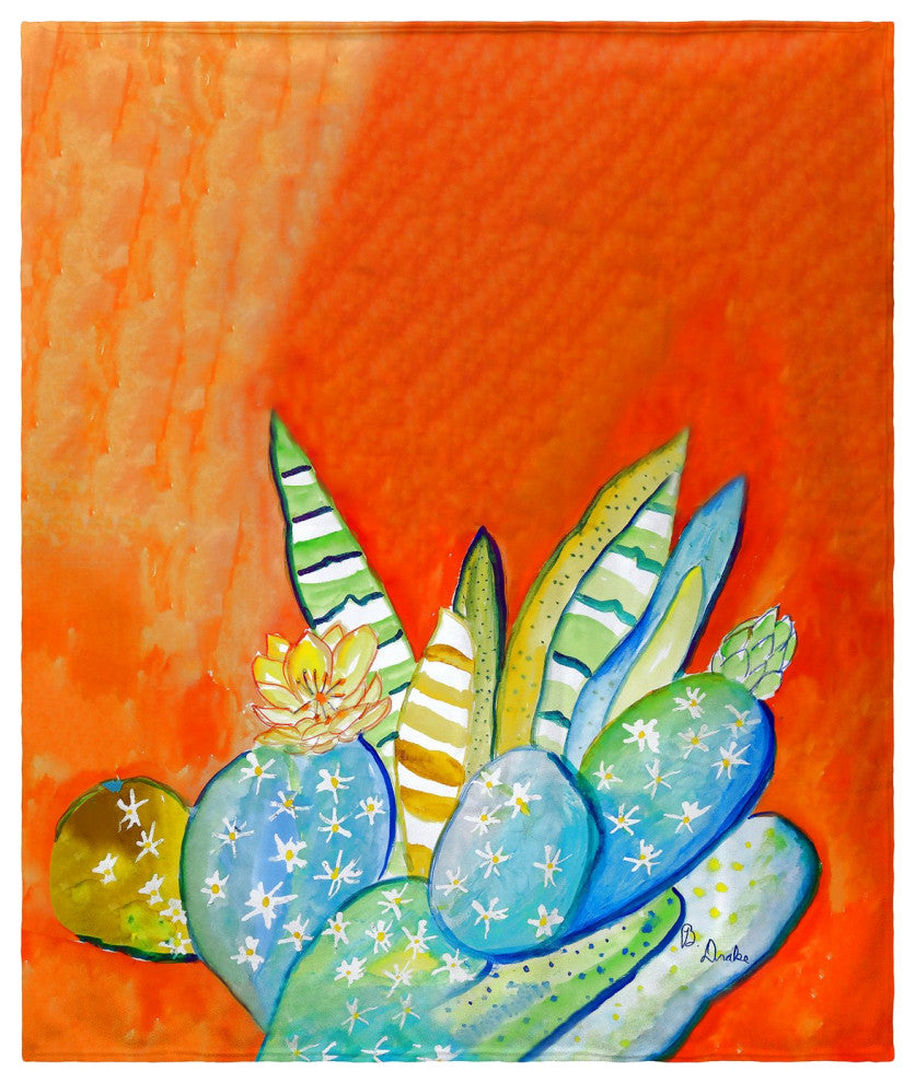 Betsy Drake Cactus III Fleece Throw
