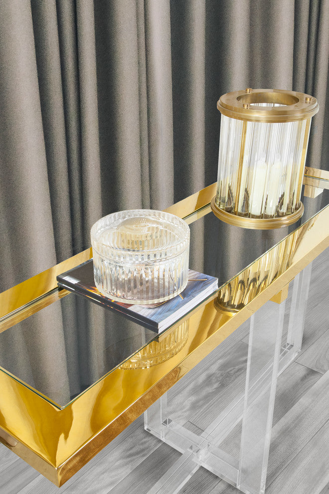 Pasargad Home Vicenza Lucite Clear Console