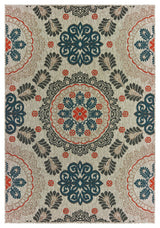 Oriental Weavers Latitude Grey/ Blue Floral Indoor/Outdoor Rug 7'10"X10'