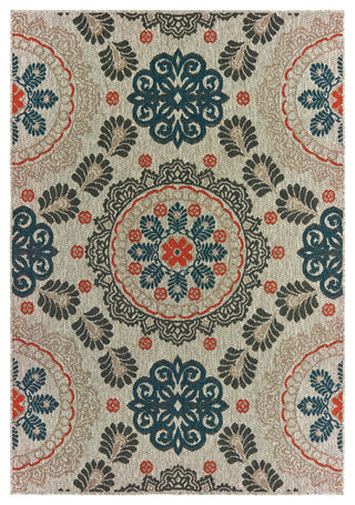 Oriental Weavers Latitude Grey/ Blue Floral Indoor/Outdoor Rug 7'10"X10'