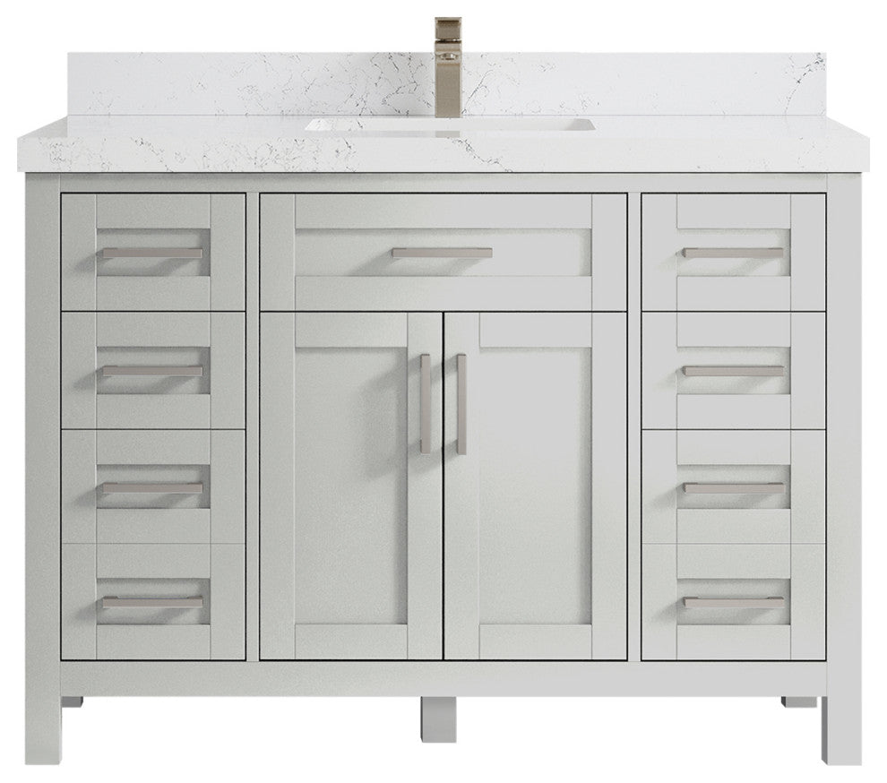 Cambridge 48 Single Sink Bath Vanity in Coventry Gray 2" Empira Quartz
