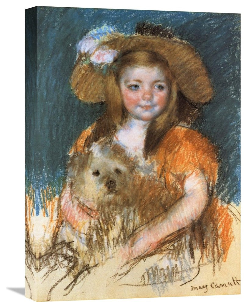 "Child Holding A Dog 1901" Artwork, 15"x22"