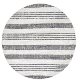 Nuloom Contemporary Geometric Parallels Rug, Grey 5'3"Round