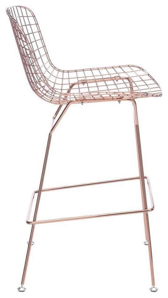 Wire Bar Chair, Rose Gold, Set of 2