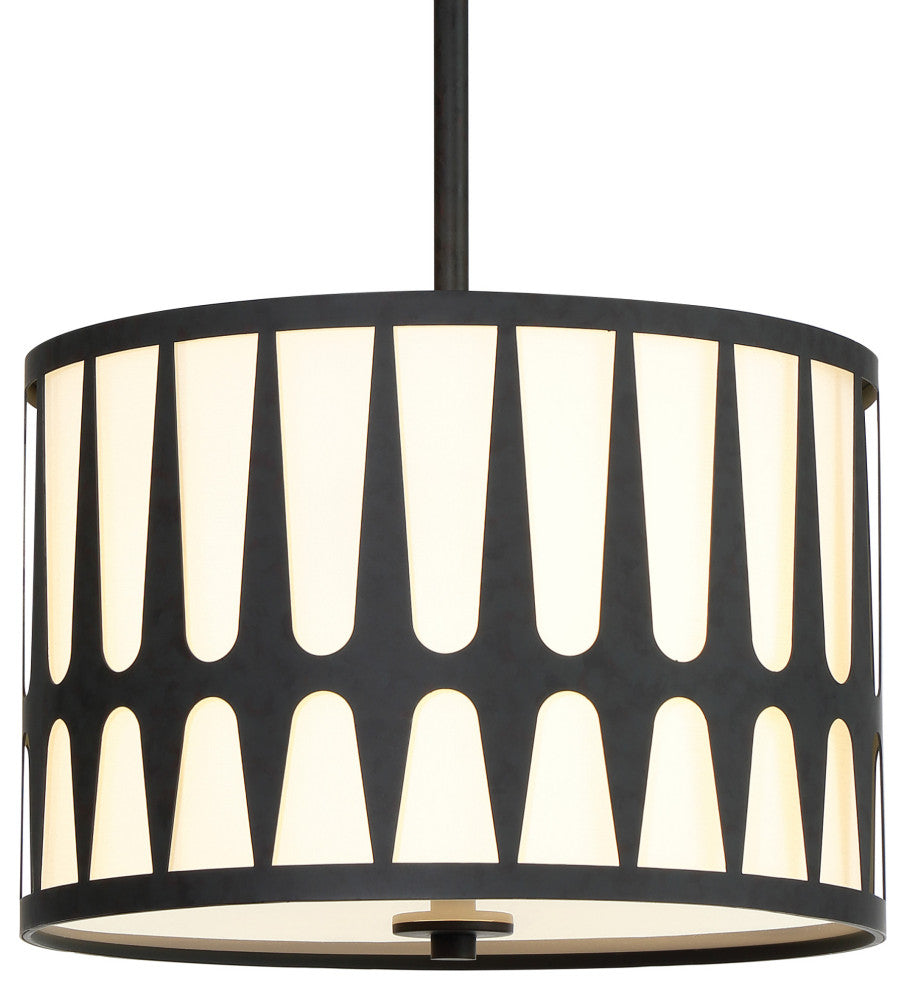Crystorama Lighting Group ROY-803 Royston 3 Light 15"W Pendant - Black