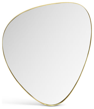 Finch Glass Mirror With Iron Frame, Brushed Gold, 36" H