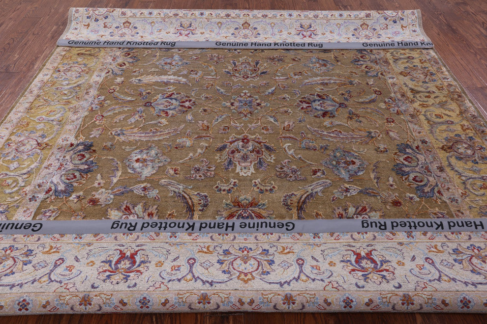 Wool and Silk Persian Hand Knotted Rug 8' 0" X 9' 9"- Q5968