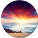 Colorful Clouds And Foggy Hills, Landscape Photo Round Wall Art, 11"