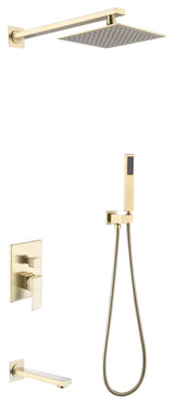 Alam Empolo 8" Wall mount Rain Shower Set, Gold