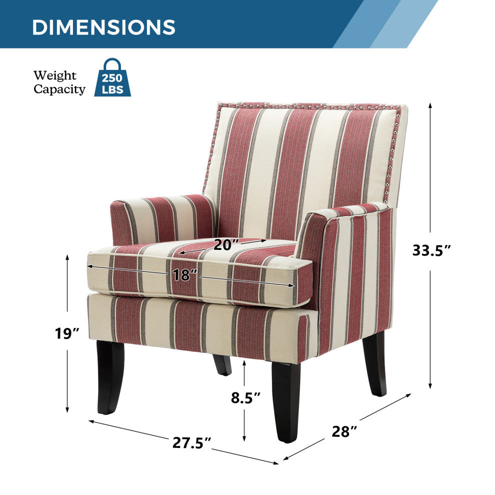 Herrera Classic Armchair With Pattern, Red