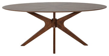 Prospect Dining Table, 75", Walnut, Midcentury, Oval