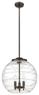 Deco Swirl Pendant, Oil Rubbed Bronze, Clear Deco Swirl, Clear Deco Swirl