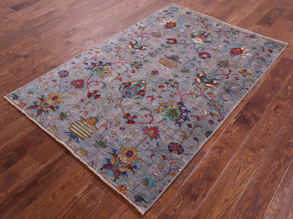 4' 0" X 6' 0" Persian Tabriz Hand Knotted Wool Rug - Q12501