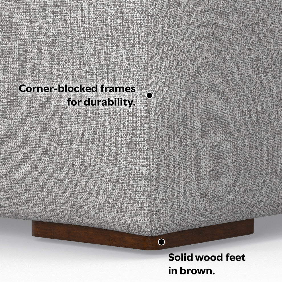 Rex 2-Seater Modular Sofa and Ottoman Set in Tightly Woven Performance Fabric
