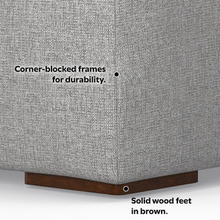 Rex 2-Seater Modular Sofa and Ottoman Set in Tightly Woven Performance Fabric
