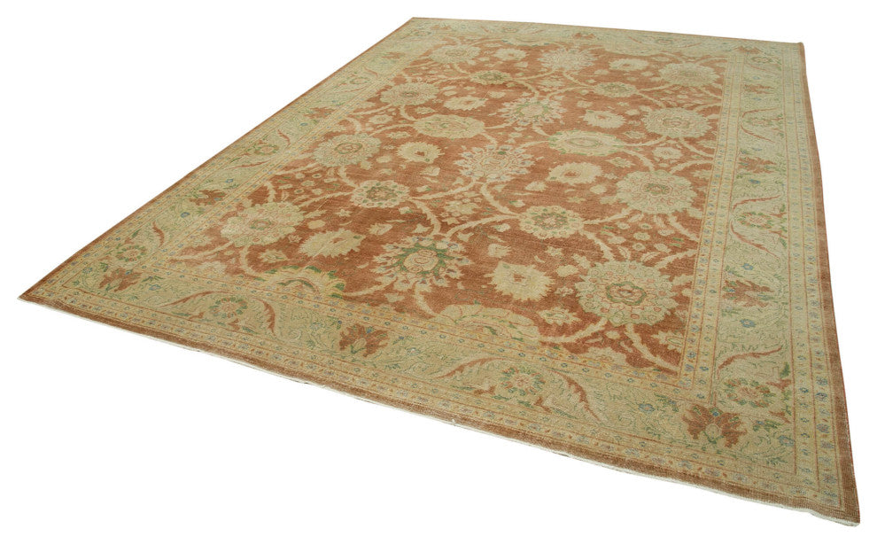 Rug N Carpet - Handmade Oriental 8' 10" x 12' 2" Wool Oushak Area Rug