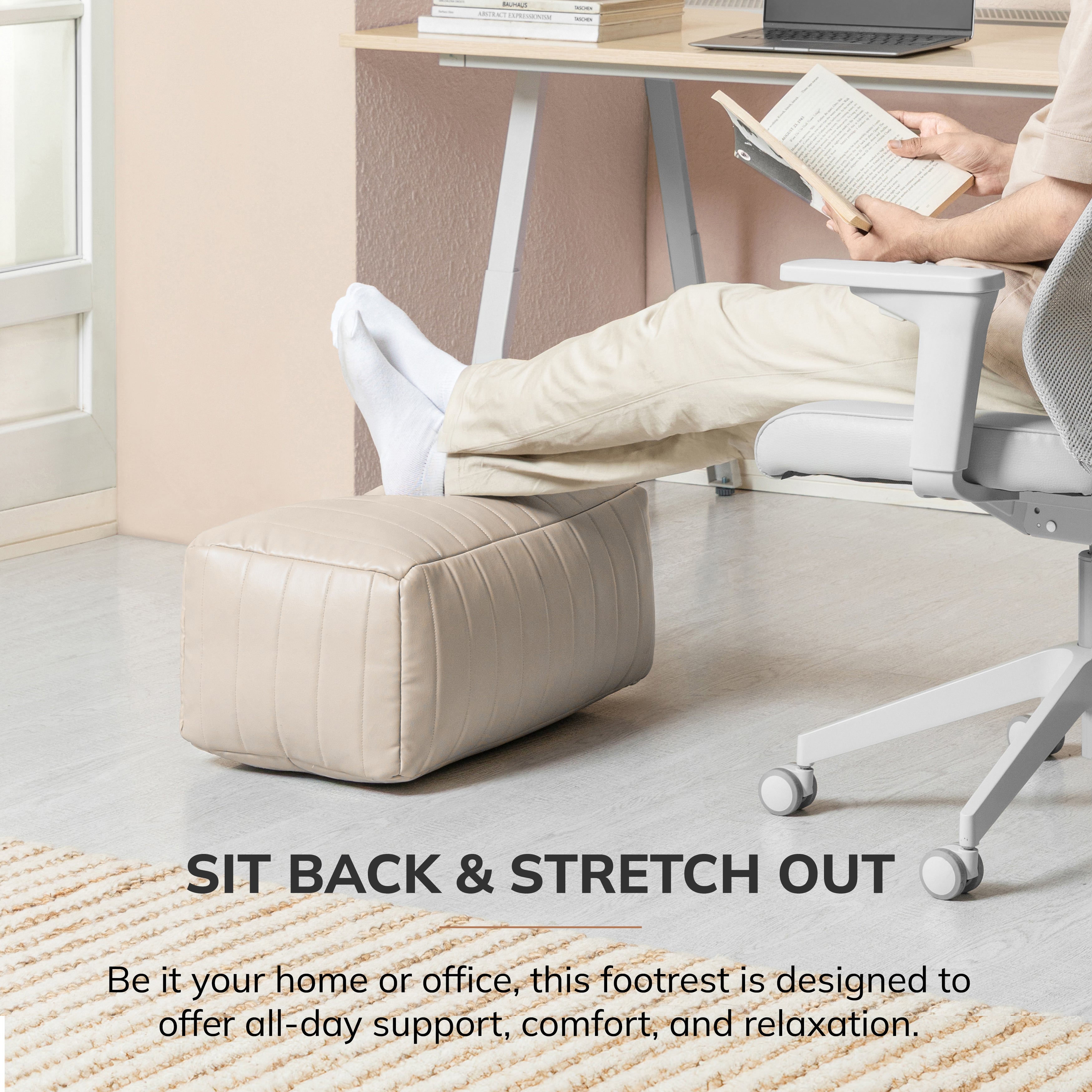 Polyester Florence Footrest, Cream