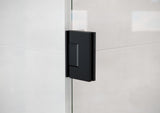 58.25"x57" Frameless Shower Bath Door Wall Hinge, Matte Black