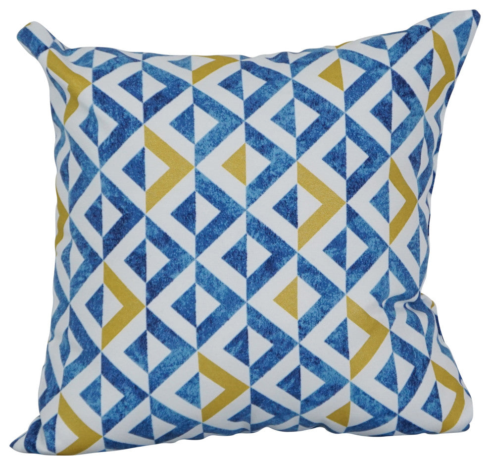 17" Square Polyester Outdoor Throw Pillows, Set of 4, Tropez Cobalt