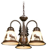 Yellowstone 3-Light LED Moose Fan Kit or Chandelier, Dual Mount Burnished Bronze