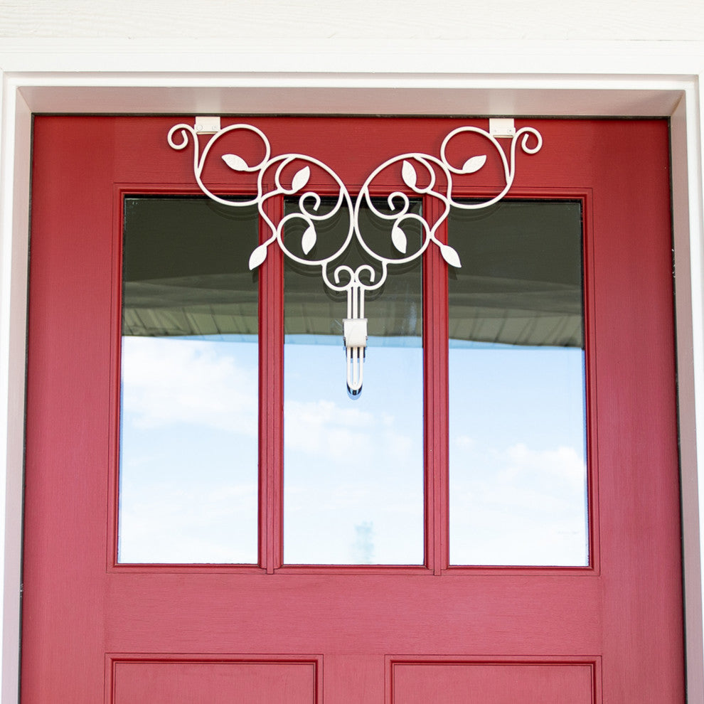 Adjustable Wreath Hanger for Door Ivy, White