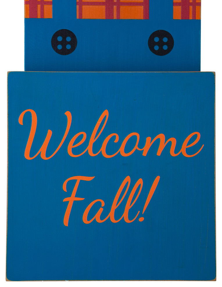 36"H Double Sided Wooden Porch Decor Halloween and Fall