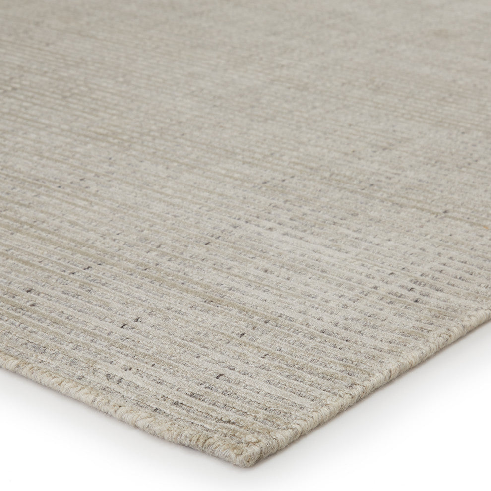 Jaipur Living Basis Handmade Solid Ivory/ Gray Area Rug 10'X14'