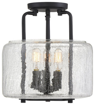Avalon 3-Light Black Semi Flush Mount