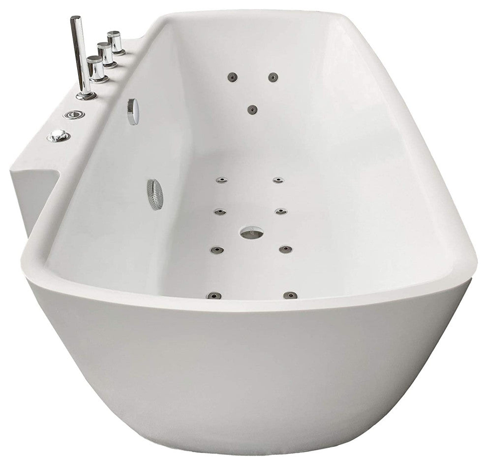 ARIEL Bianca Whirlpool Bathtub With Hydro-Massage 14 Jets Air Bubble System