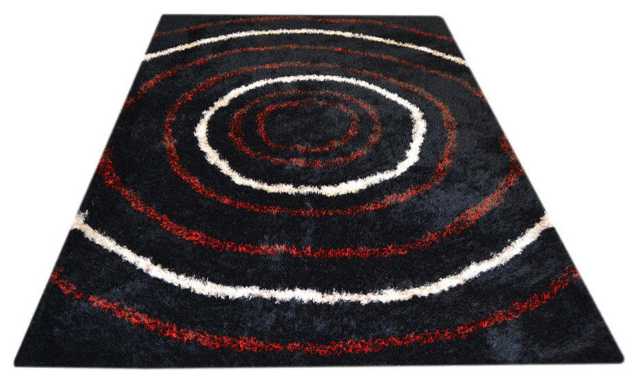Shaggy Modern Contemporary Hand-Tufted Indian Oriental Area Rug, Multi, 8x10'