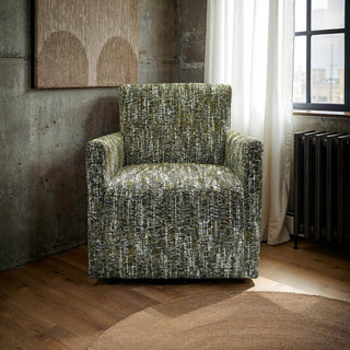 Lounge Upholstered Swivel Club Chair, Paris Green