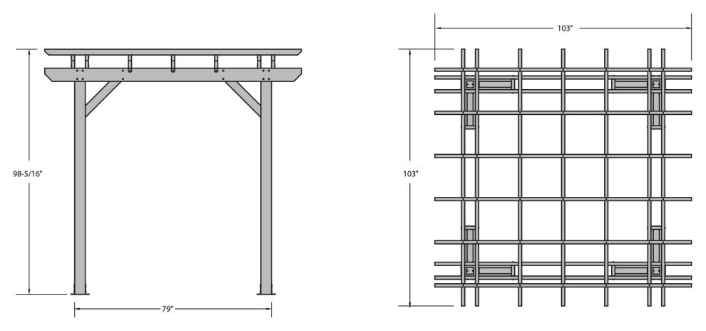 The Sequoia Professional Commercial Grade Ridgecrest 8x8 Pergola, Black