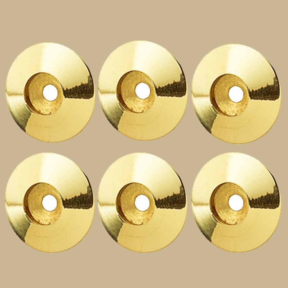 Cabinet Knob Rosette Bright Solid Brass 1.19 inches
